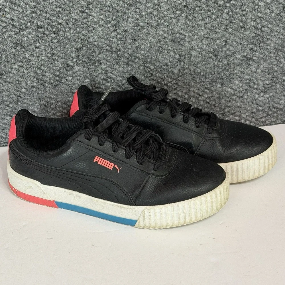 PUMA Carina Sneakers Women's Size 7 -Lifestyle Shoes Black Leather